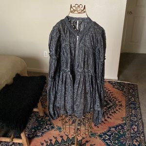 Free People Lace Jacket, Size Small, Color Gray